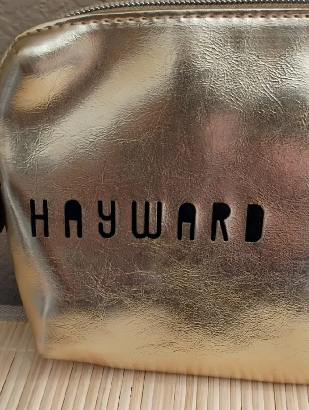 NWOT HAYWARD Metallic Gold Cosmetic Bag/Case/Purse